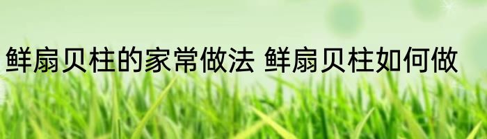 鲜扇贝柱的家常做法 鲜扇贝柱如何做