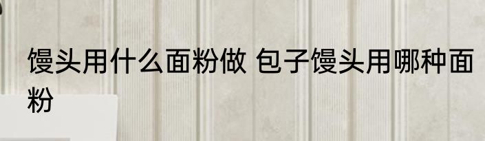 馒头用什么面粉做 包子馒头用哪种面粉