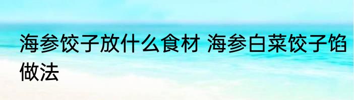 海参饺子放什么食材 海参白菜饺子馅做法