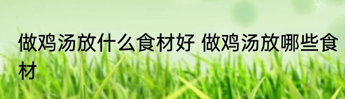 做鸡汤放什么食材好 做鸡汤放哪些食材