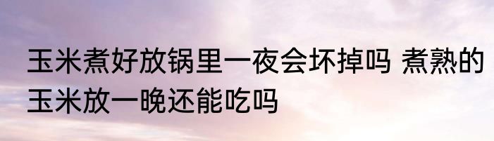 玉米煮好放锅里一夜会坏掉吗 煮熟的玉米放一晚还能吃吗