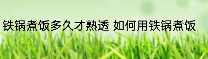 铁锅煮饭多久才熟透 如何用铁锅煮饭