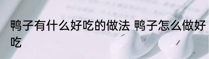 鸭子有什么好吃的做法 鸭子怎么做好吃