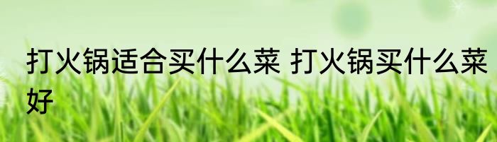 打火锅适合买什么菜 打火锅买什么菜好