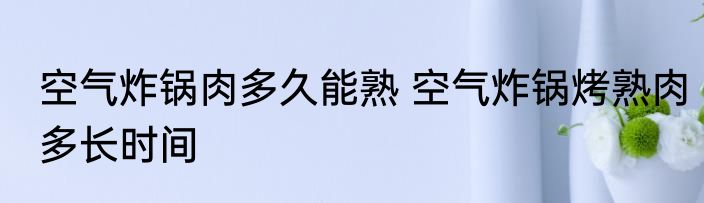 空气炸锅肉多久能熟 空气炸锅烤熟肉多长时间