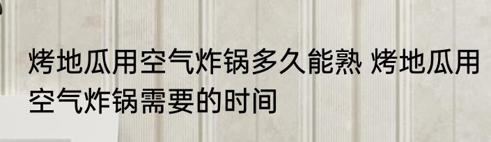 烤地瓜用空气炸锅多久能熟 烤地瓜用空气炸锅需要的时间