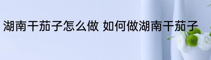 湖南干茄子怎么做 如何做湖南干茄子