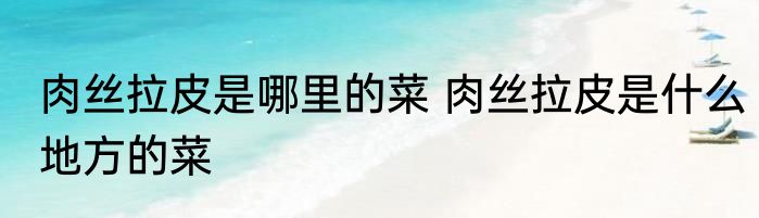 肉丝拉皮是哪里的菜 肉丝拉皮是什么地方的菜