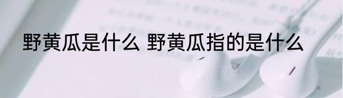 野黄瓜是什么 野黄瓜指的是什么