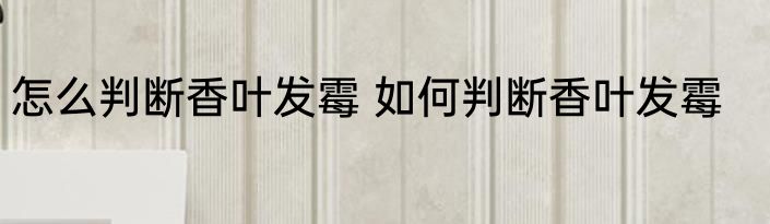 怎么判断香叶发霉 如何判断香叶发霉