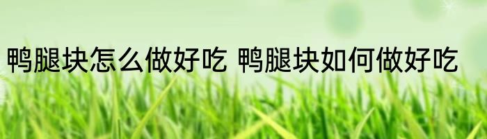 鸭腿块怎么做好吃 鸭腿块如何做好吃