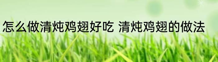 怎么做清炖鸡翅好吃 清炖鸡翅的做法