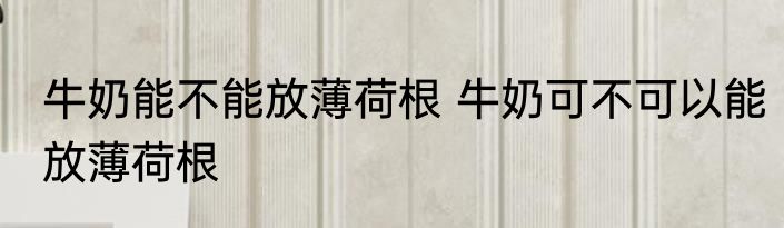 牛奶能不能放薄荷根 牛奶可不可以能放薄荷根