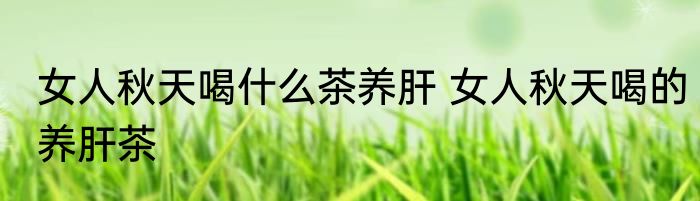 女人秋天喝什么茶养肝 女人秋天喝的养肝茶