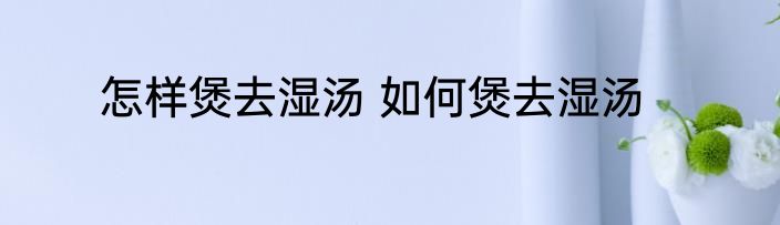 怎样煲去湿汤 如何煲去湿汤