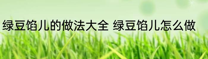 绿豆馅儿的做法大全 绿豆馅儿怎么做