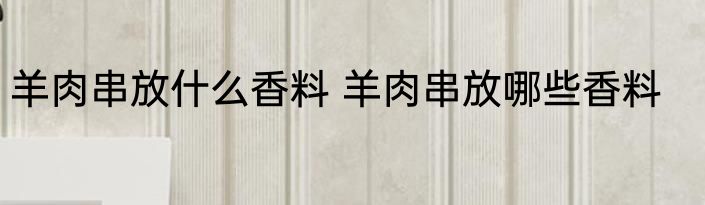 羊肉串放什么香料 羊肉串放哪些香料