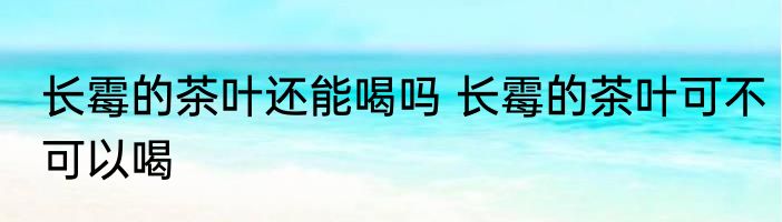 长霉的茶叶还能喝吗 长霉的茶叶可不可以喝