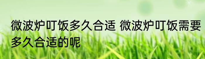 微波炉叮饭多久合适 微波炉叮饭需要多久合适的呢