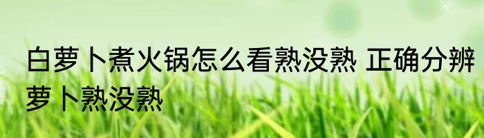 白萝卜煮火锅怎么看熟没熟 正确分辨萝卜熟没熟