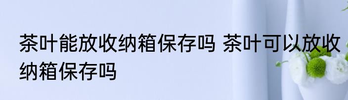 茶叶能放收纳箱保存吗 茶叶可以放收纳箱保存吗