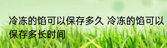 冷冻的馅可以保存多久 冷冻的馅可以保存多长时间
