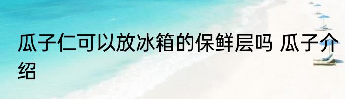 瓜子仁可以放冰箱的保鲜层吗 瓜子介绍