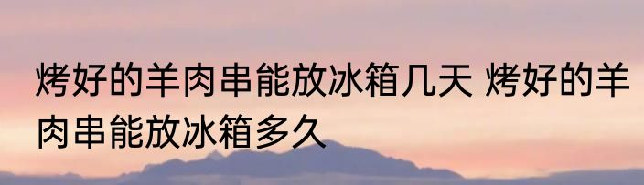 烤好的羊肉串能放冰箱几天 烤好的羊肉串能放冰箱多久