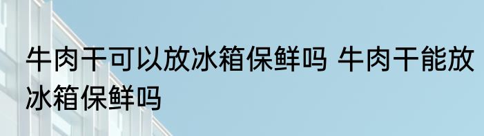 牛肉干可以放冰箱保鲜吗 牛肉干能放冰箱保鲜吗