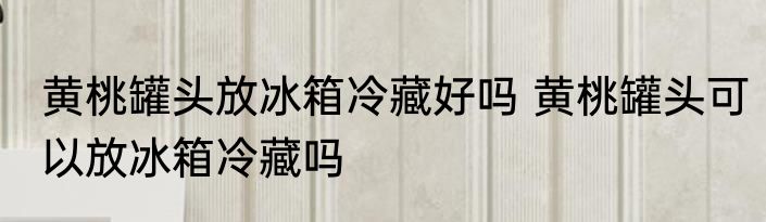 黄桃罐头放冰箱冷藏好吗 黄桃罐头可以放冰箱冷藏吗
