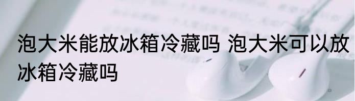 泡大米能放冰箱冷藏吗 泡大米可以放冰箱冷藏吗