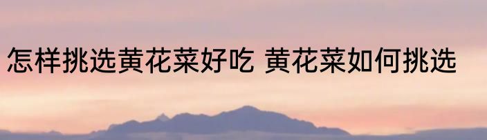 怎样挑选黄花菜好吃 黄花菜如何挑选