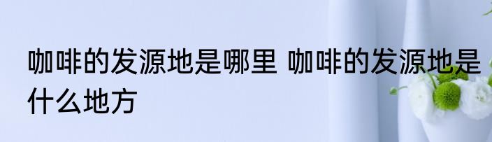 咖啡的发源地是哪里 咖啡的发源地是什么地方