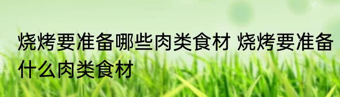 烧烤要准备哪些肉类食材 烧烤要准备什么肉类食材
