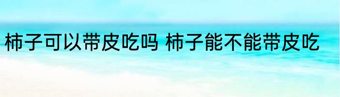 柿子可以带皮吃吗 柿子能不能带皮吃