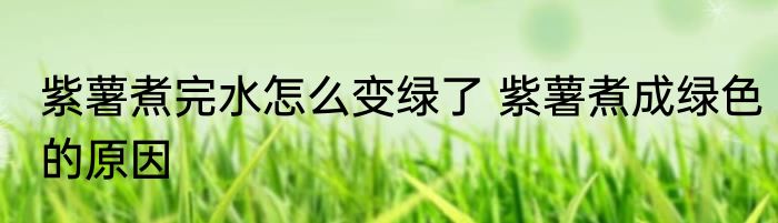 紫薯煮完水怎么变绿了 紫薯煮成绿色的原因