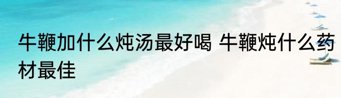 牛鞭加什么炖汤最好喝 牛鞭炖什么药材最佳