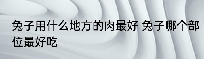 兔子用什么地方的肉最好 兔子哪个部位最好吃