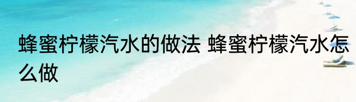 蜂蜜柠檬汽水的做法 蜂蜜柠檬汽水怎么做