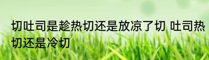 切吐司是趁热切还是放凉了切 吐司热切还是冷切