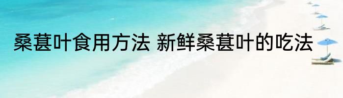 桑葚叶食用方法 新鲜桑葚叶的吃法