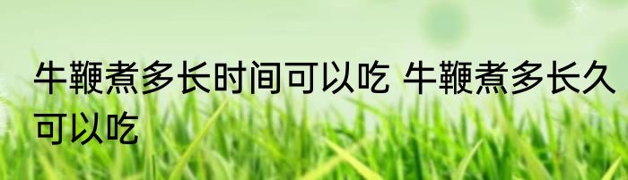 牛鞭煮多长时间可以吃 牛鞭煮多长久可以吃