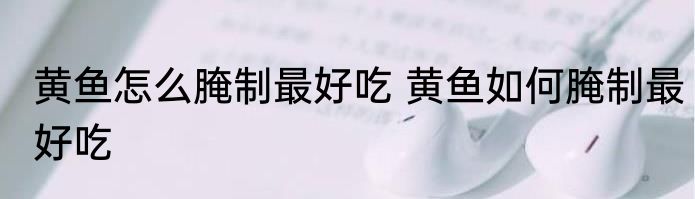 黄鱼怎么腌制最好吃 黄鱼如何腌制最好吃