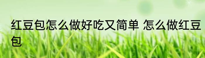 红豆包怎么做好吃又简单 怎么做红豆包