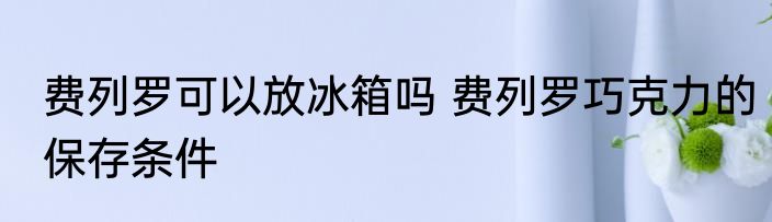 费列罗可以放冰箱吗 费列罗巧克力的保存条件