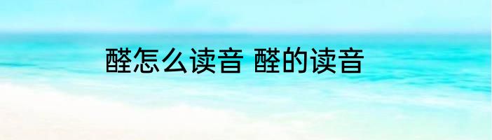 醛怎么读音 醛的读音