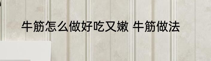 牛筋怎么做好吃又嫩 牛筋做法