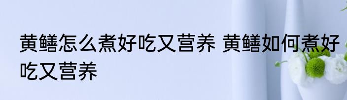 黄鳝怎么煮好吃又营养 黄鳝如何煮好吃又营养