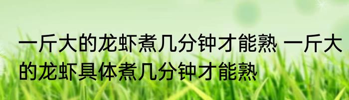 一斤大的龙虾煮几分钟才能熟 一斤大的龙虾具体煮几分钟才能熟