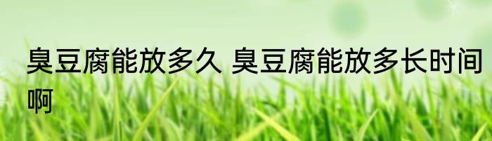 臭豆腐能放多久 臭豆腐能放多长时间啊